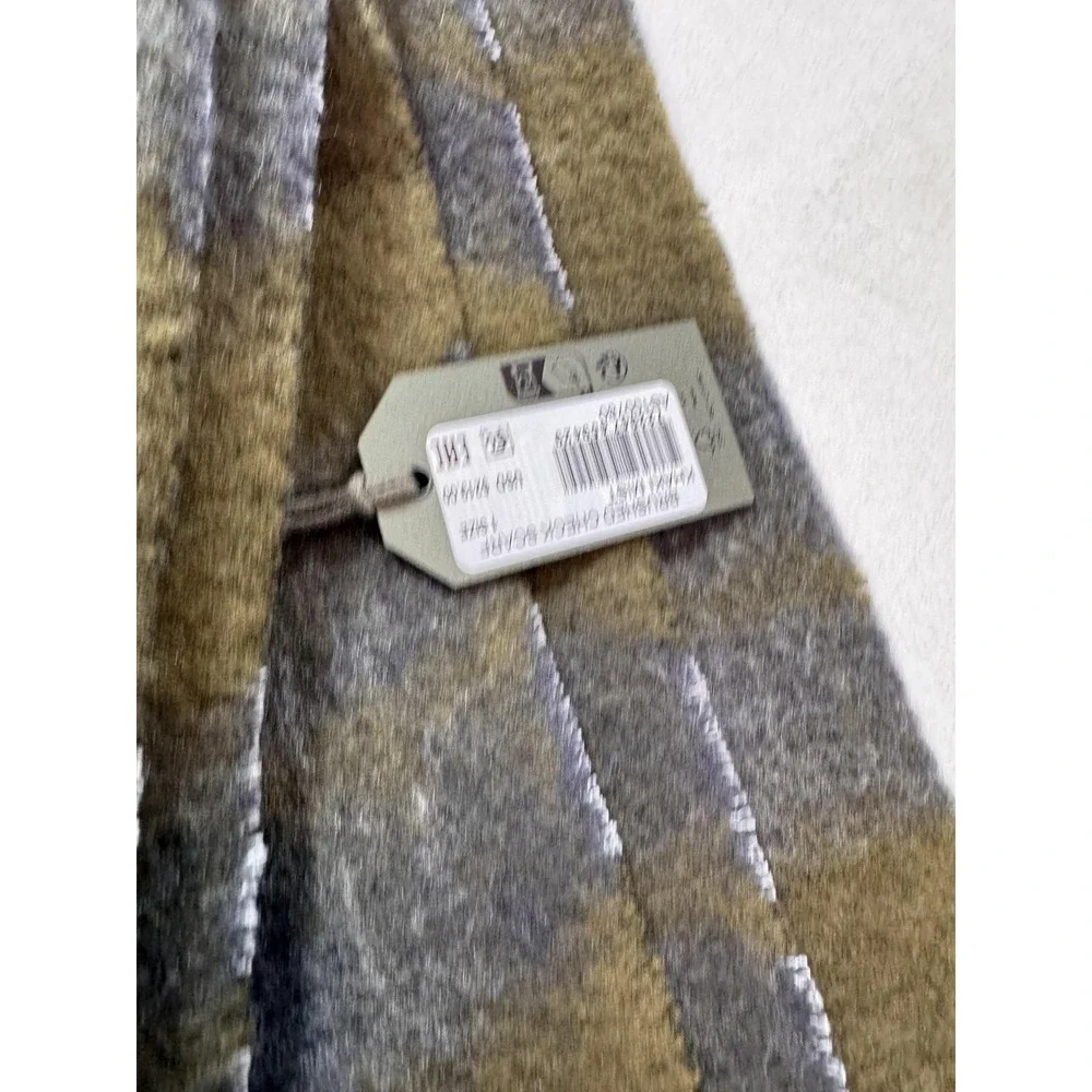 AllSaints Rilas Strk Brushed Check Scarf Mens One Size Green Plaid Fringe